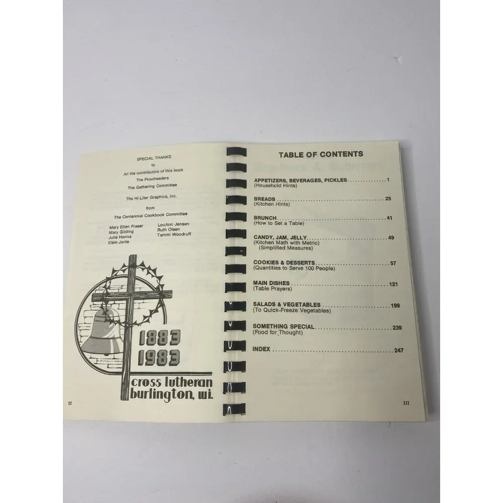 Cross Lutheran Church Centennial Cookbook 1983‎ Burlington WI Wisconsin Vintage